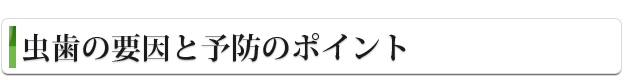 虫歯の要因と予防のポイント